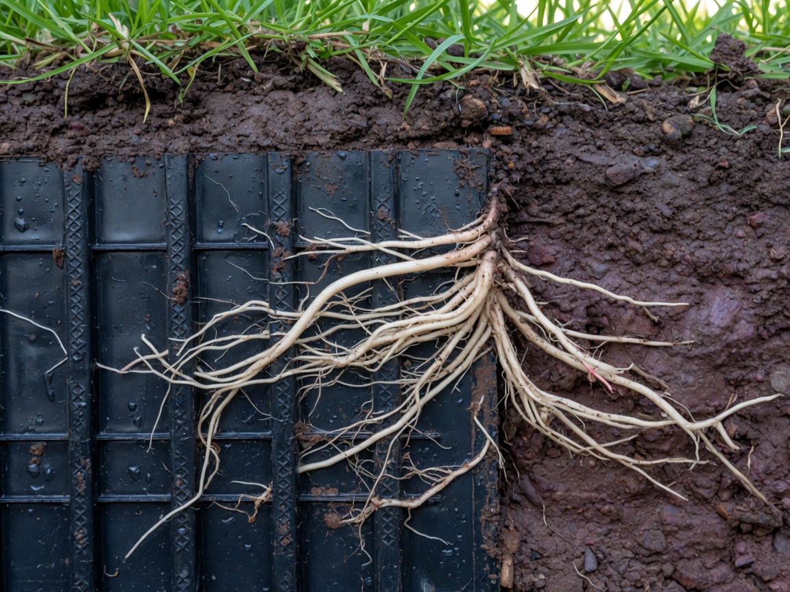 Houston clay trench for root barrier